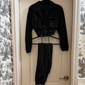 SHEIN Crop Black Jumpsuit